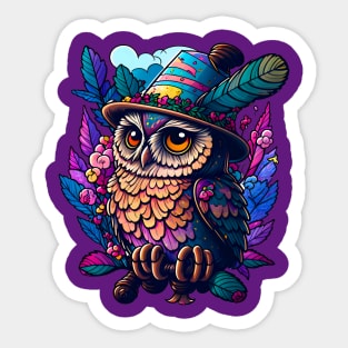 Colorful Cute Owl Sticker